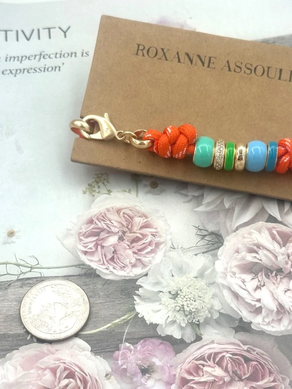 Roxanne Assoulin The Super Size Happy Cord Bracelet Orange - Picture 2 of 3
